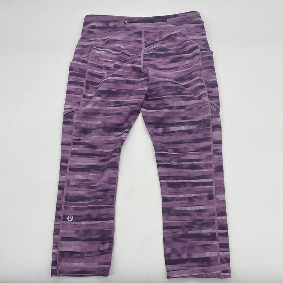 LULULEMON Speed Up Crop Women Size 8 Shadowed Smoked Mullberry 21 Inch Pockets - Picture 2 of 6